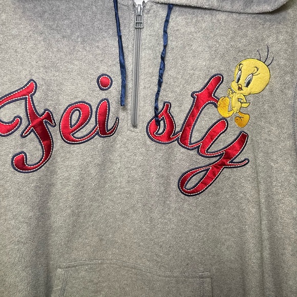 Warner Bros. Gray Hoodie with Tweety and Feisty Embroidery - Picture 6 of 8